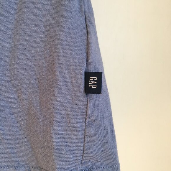 GAP Periwinkle Blue Eyelet Sleeve Cotton Modal Cottagecore Tee - Picture 3 of 14